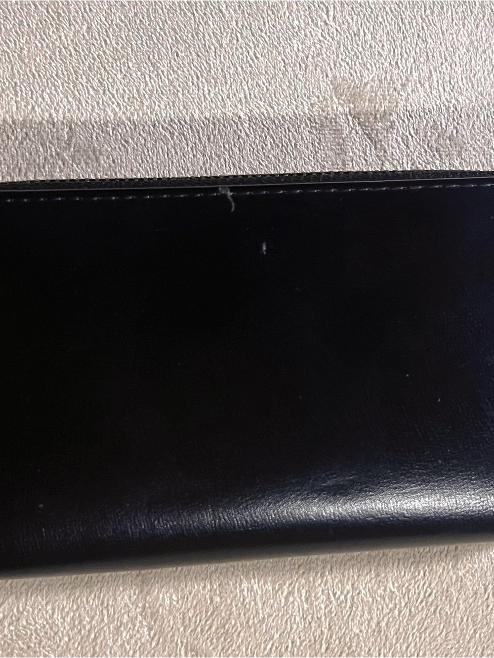 Sleek Black Leather Long Wallet